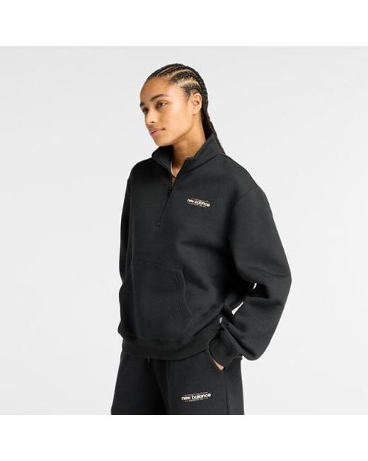 New Balance Black Reimagined Fleece Half Zip