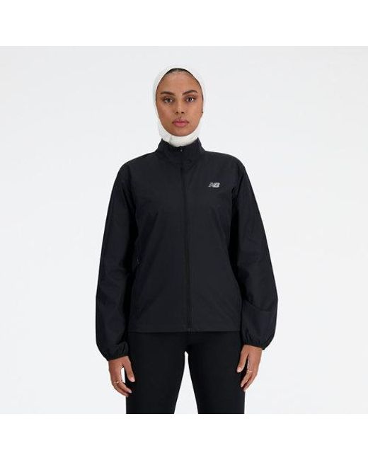 New Balance Blue Sport Essentials Jacket In Black Polywoven