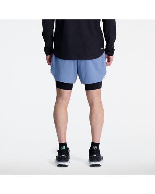New Balance Q Speed 6 Inch 2 In 1 Short in Blue for Men Lyst UK
