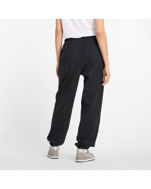 New Balance Black Athletics French Terry Joggers Clothing Lg, Cotton/Terry