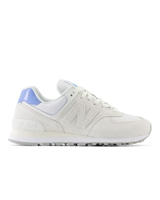 New Balance White 574 Sneakers