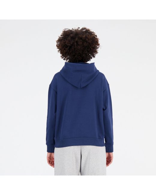 New Balance Sport Essentials Premium Fleece Hoodie In Blue Cotton Fleece