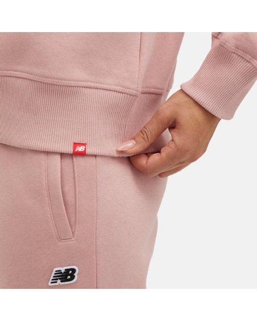 Femme Nb Small Logo Crew Sweat En, Cotton, Taille New Balance en coloris Pink