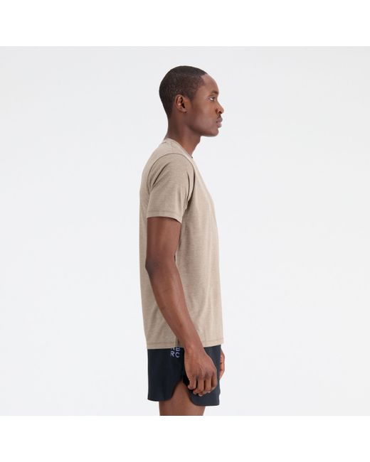 New Balance Natural Tenacity T-shirt In Brown Poly Knit for men