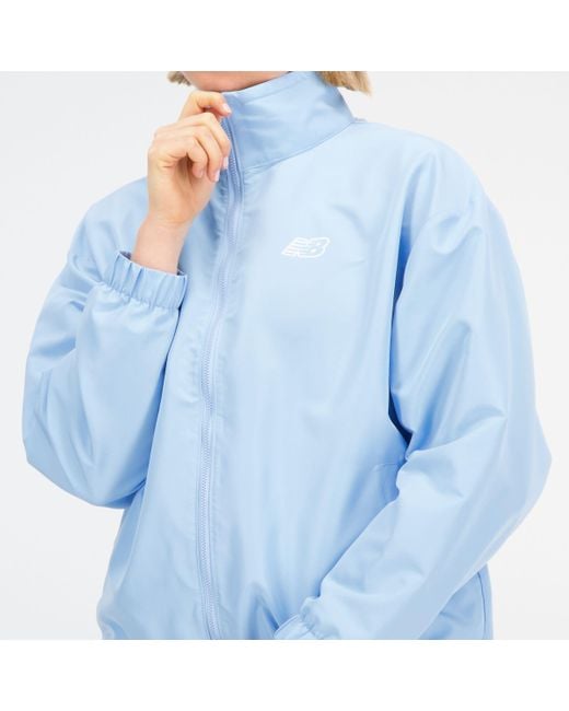 New Balance Sport Woven Jacket In Blue Polywoven