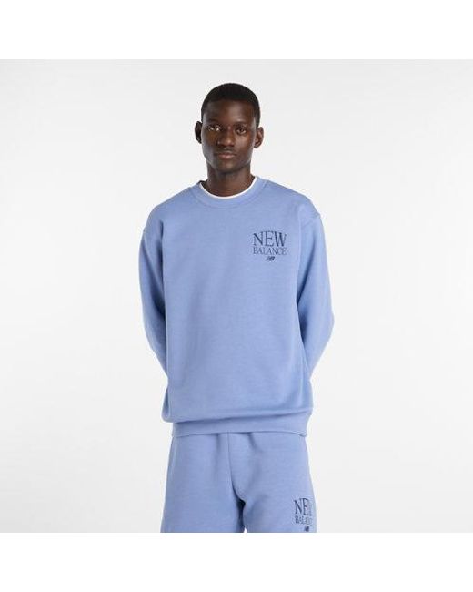 New Balance Blue Reimagined Fleece Crew for men