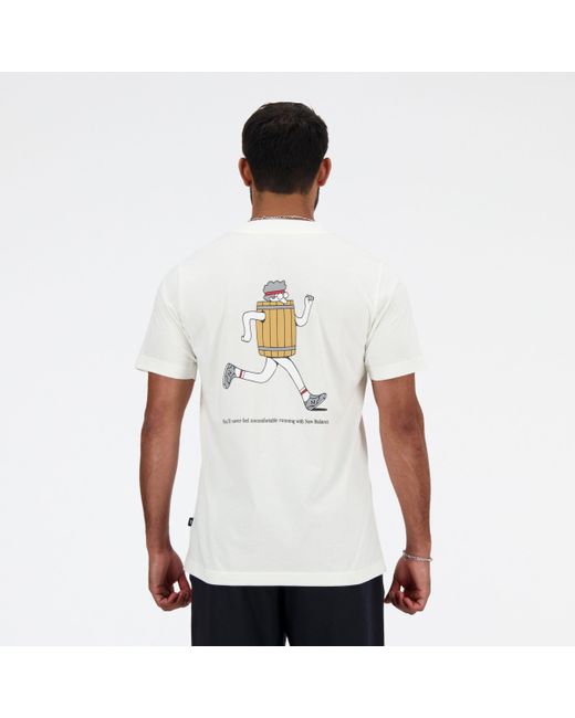 New Balance Sport essentials barrel runner t-shirt in weiß in White für Herren