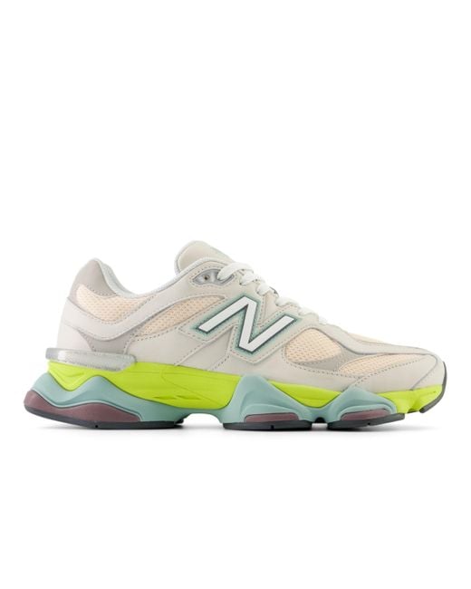 New Balance Green 9060 In Beige/pink/grey Leather