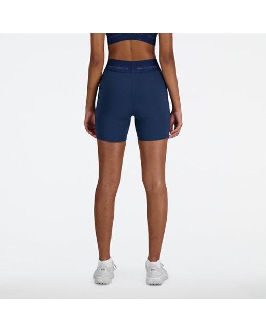 Femme Nb Sleek High Rise Sport Short 5&Quot; En, Poly Knit, Taille New Balance en coloris Blue