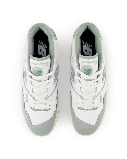 New Balance White 550 in weiß/grün