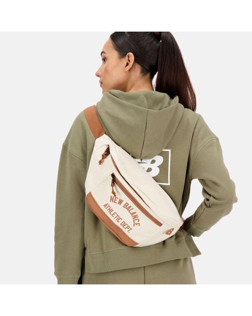 New Balance Natural Canvas Waist Bag In Brown Cotton
