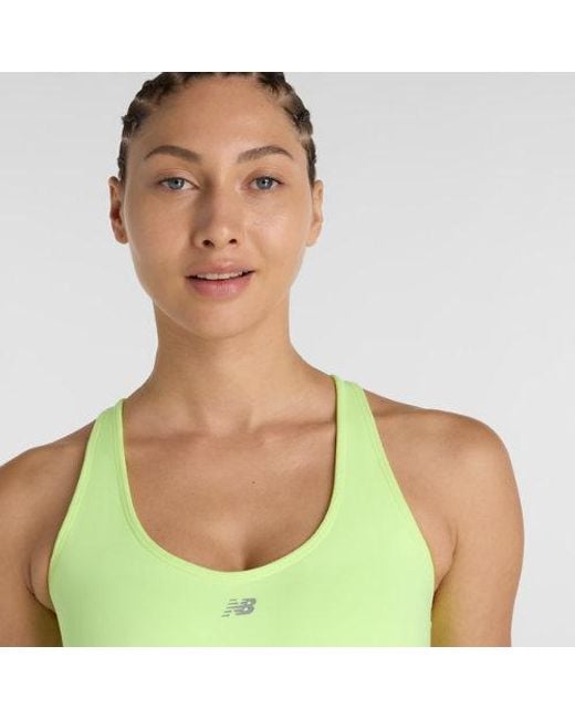 New Balance Green Nb Essential Run Bra