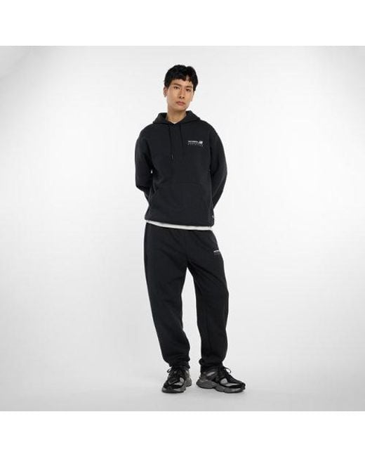 Hombre Linear Graphic Fleece Pant En, Poly Fleece, Talla New Balance de hombre de color Black