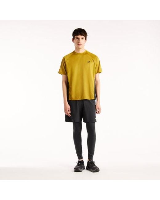 New Balance Yellow Viz-Tech Run T-Shirt for men