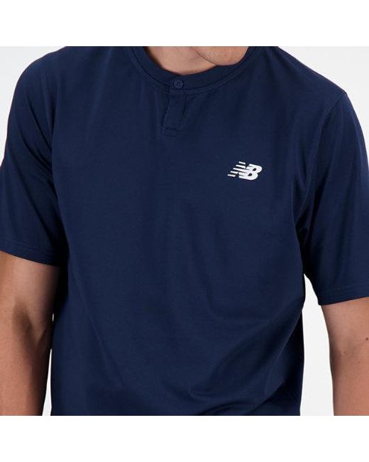 New Balance Tournament Top In Blue Poly Knit for men