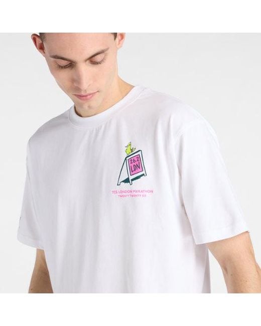 New Balance White London Edition Graphic T-Shirt 1 for men