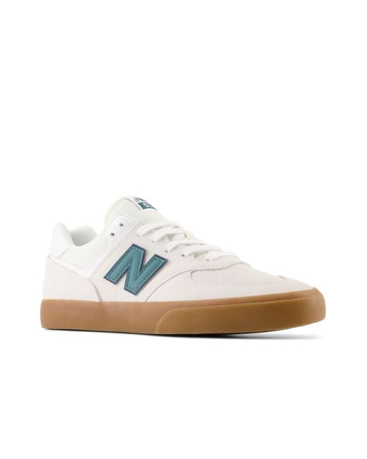 New Balance Nb Numeric 574 Vulc In White/green Suede/mesh for men