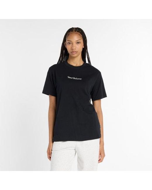 New Balance Black Athletics Script T-Shirt
