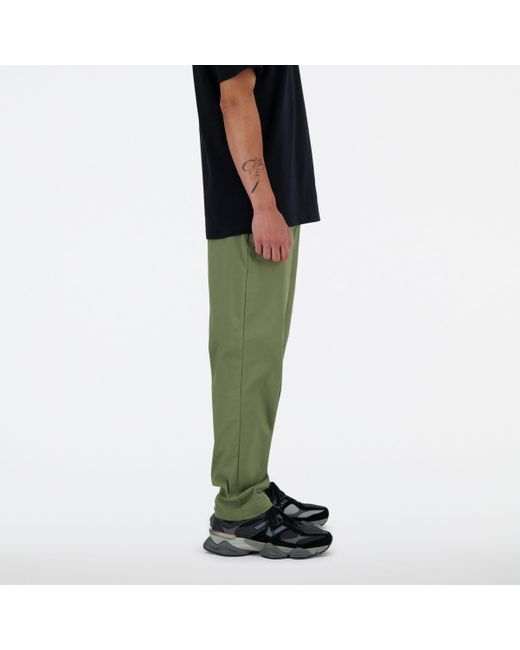 New Balance Twill Straight Pant 30" in het Green voor heren