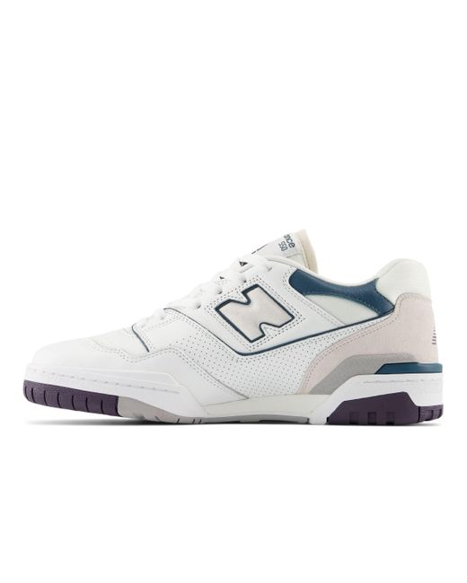 New Balance 550 In White/purple/blue Leather