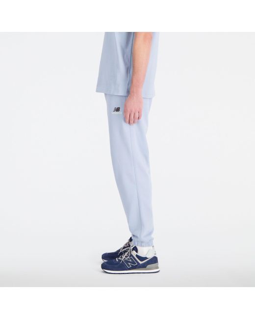 New Balance Blue Uni-ssentials French Terry Sweatpant In Grey Cotton
