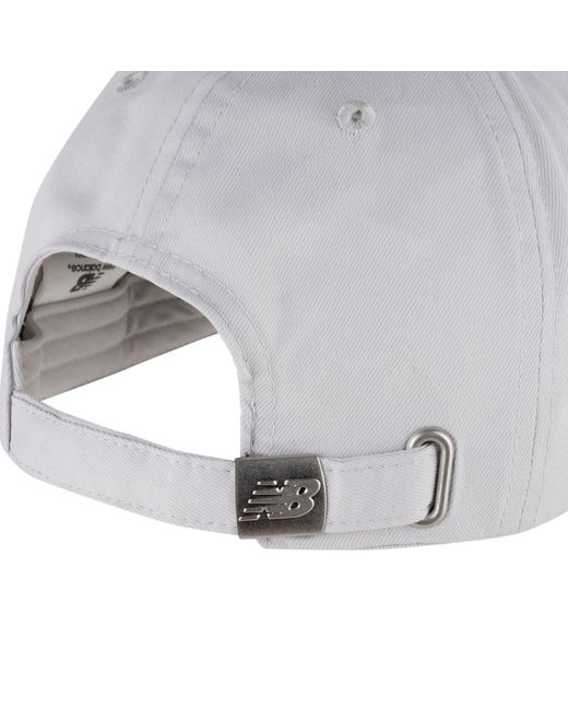 New Balance Gray 6 Panel Linear Logo Hat In Grey Polyester
