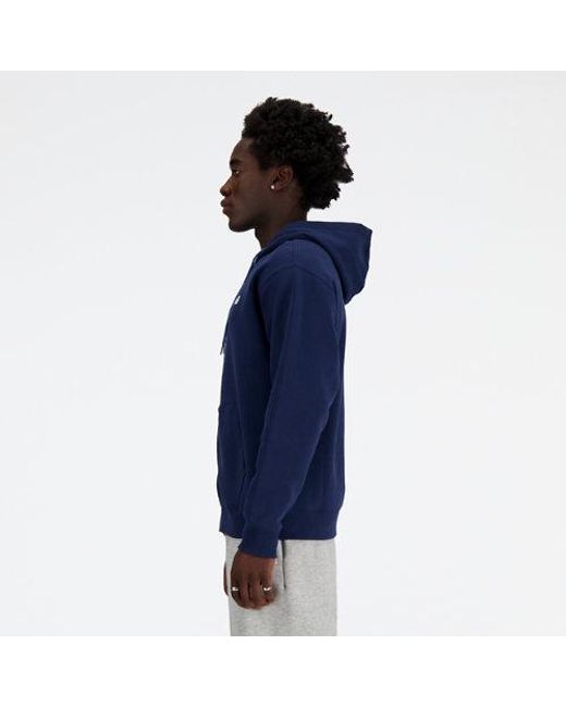 New Balance Blue Sport Essentials Logo French Terry Full Zip for men