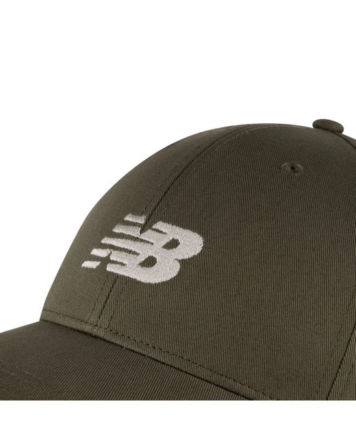 New Balance 6 Panel Structured Snapback In Green Cotton
