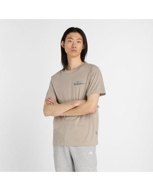 Hombre Chrome Runner T-Shirt En, Algodón, Talla New Balance de hombre de color Brown