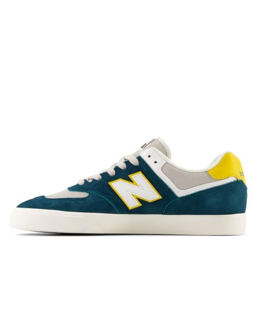 New Balance Nb Numeric 574 Vulc In Blue/yellow Suede/mesh for men