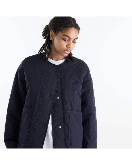 New Balance Blue Quilted Bomber