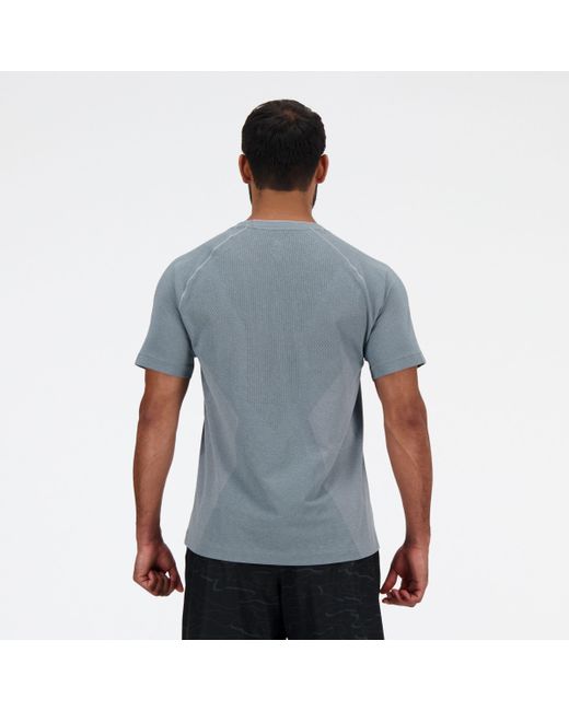 Knit t-shirt in grigio di New Balance in Blue da Uomo