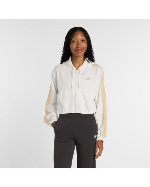 New Balance White Interlock Full Zip