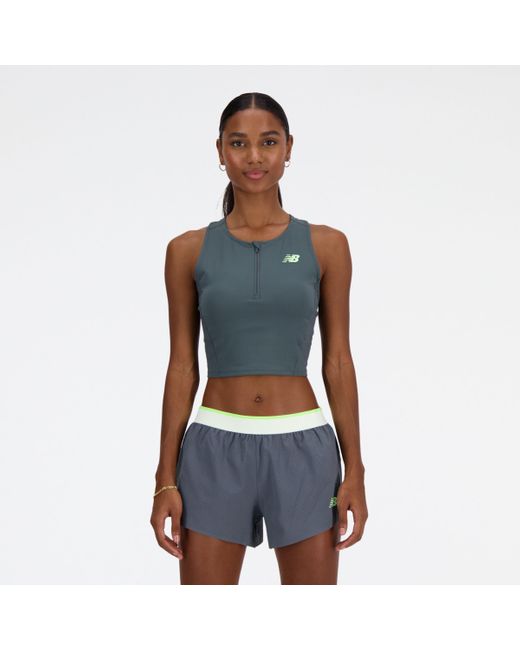 Nb sleek race day fitted tank in grigio di New Balance in Blue