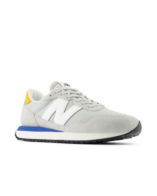 New Balance 237 In Grey/white/yellow/blue Suede/mesh for men