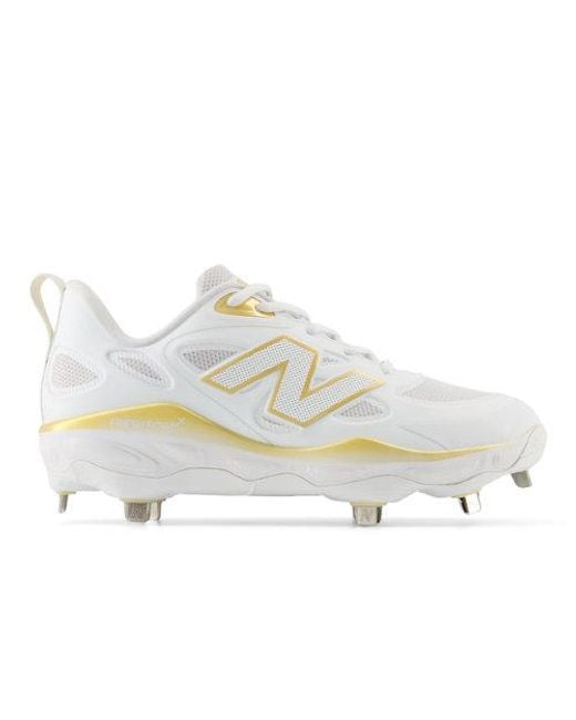 new balance all white metal softball cleats