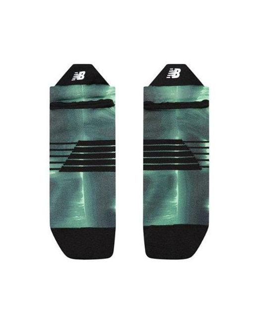 Pro Run Tab Socks 1 Pair, Nylon, Taglia di New Balance in Green