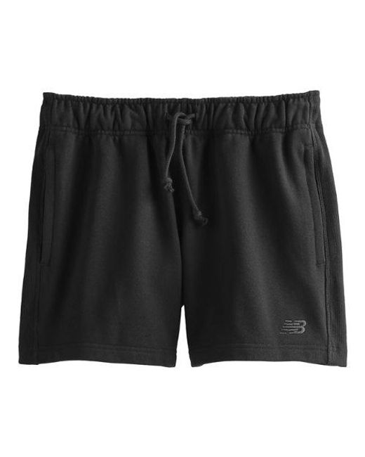 New Balance Black Athletics French Terry Short 5" for men