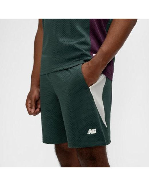 New Balance Green Basketball Performance Mesh Short for men