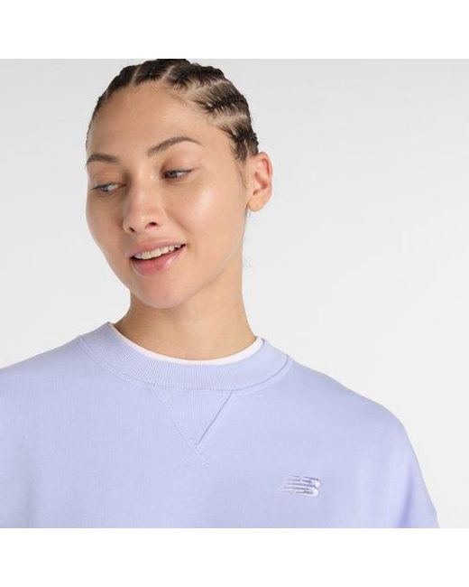 New Balance Blue Athletics French Terry Crew Shirt