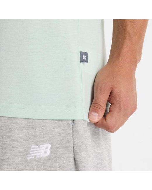New Balance White Heathertech Athletic Gear T-Shirt for men