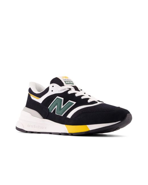 New Balance Blue 997r In Black/green Suede/mesh for men