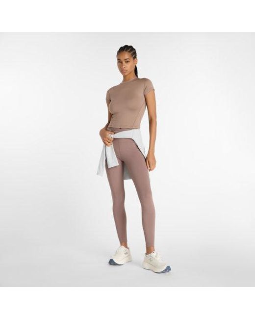 New Balance Brown Nb Define Fitted T-Shirt