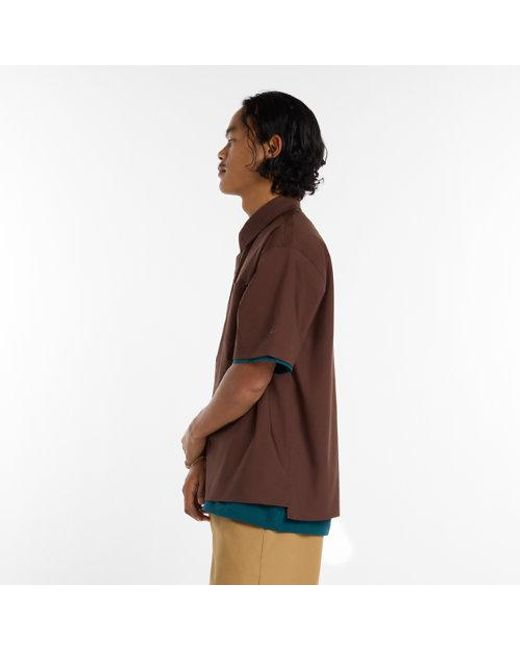 New Balance Brown Numeric Button Up Shirt for men