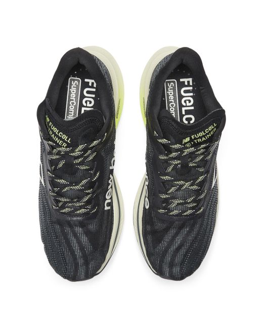 New Balance Gray Fuelcell Supercomp Trainer V2 In Black/green Synthetic