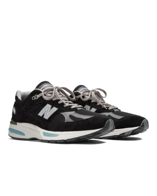 New Balance Made In Uk 991v2 In Black/grey Suede/mesh
