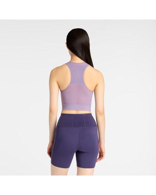 New Balance Purple Rc Elite Storage Crop Tank Top
