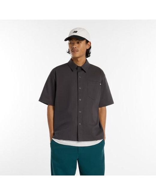 New Balance Black Numeric Button Up Shirt for men