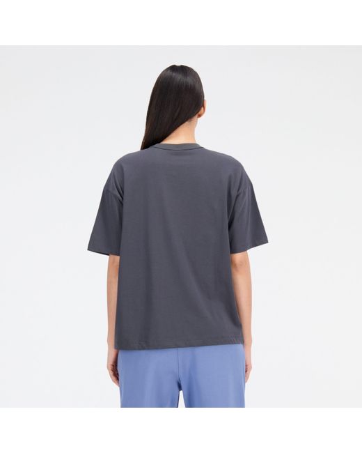 Athletics oversized t-shirt in nero di New Balance in Blue