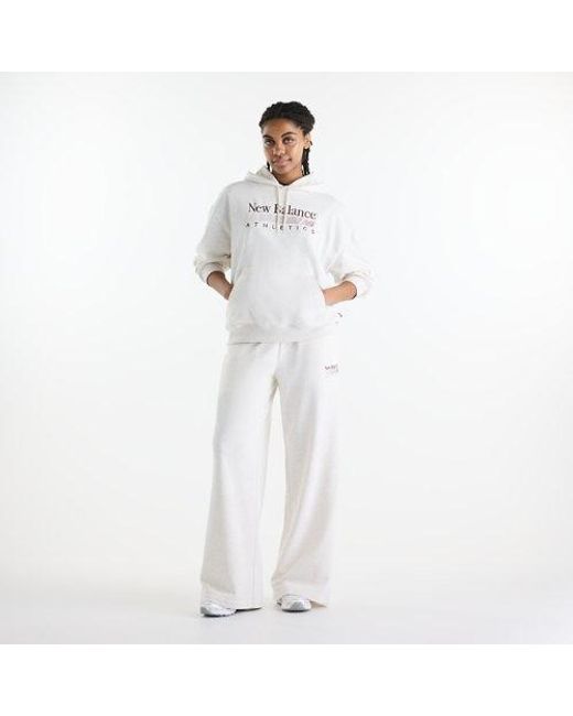 New Balance White Trackside French Terry Pant